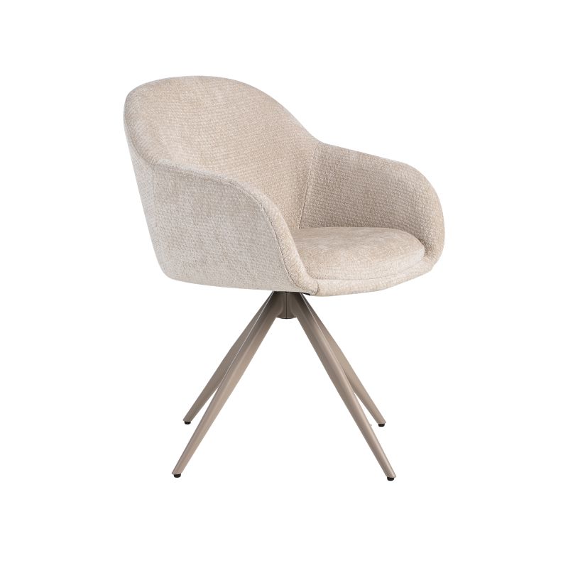 Eetkamerstoel Fiby - Zonder armleuning - Naturel Beige - Elite - LABEL51