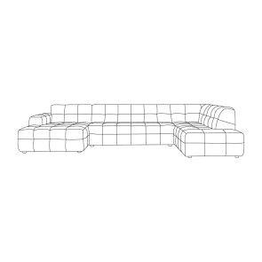 U-Bank Lorenzo Rechts 382x220x77 cm
