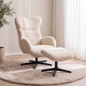 Draaifauteuil Cute + Hocker 75x82x108 cm