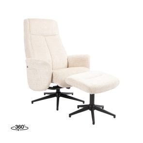 Draaifauteuil Tumba 77x76x105 cm + Hocker