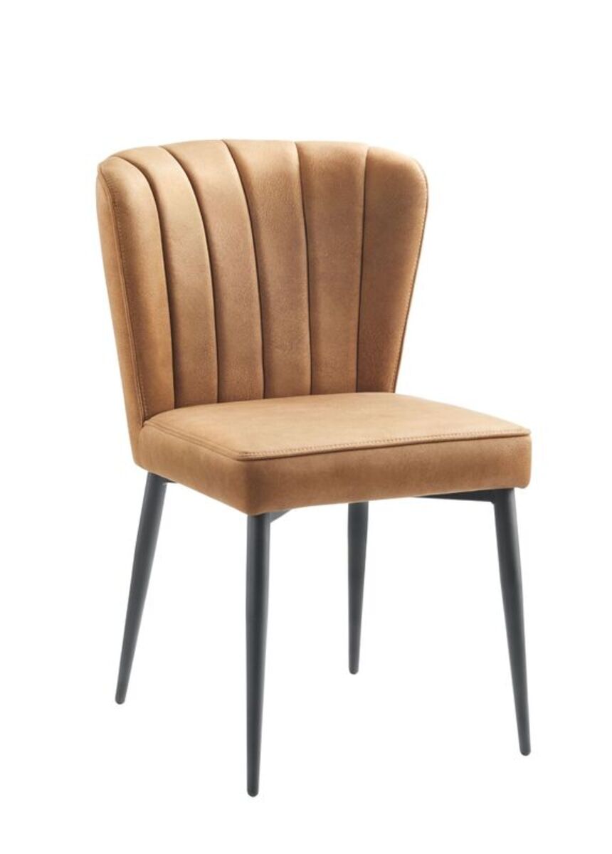 Eetkamerstoel Colby - Zonder armleuning - Bruin - Stof - Modern - Profijt Meubel