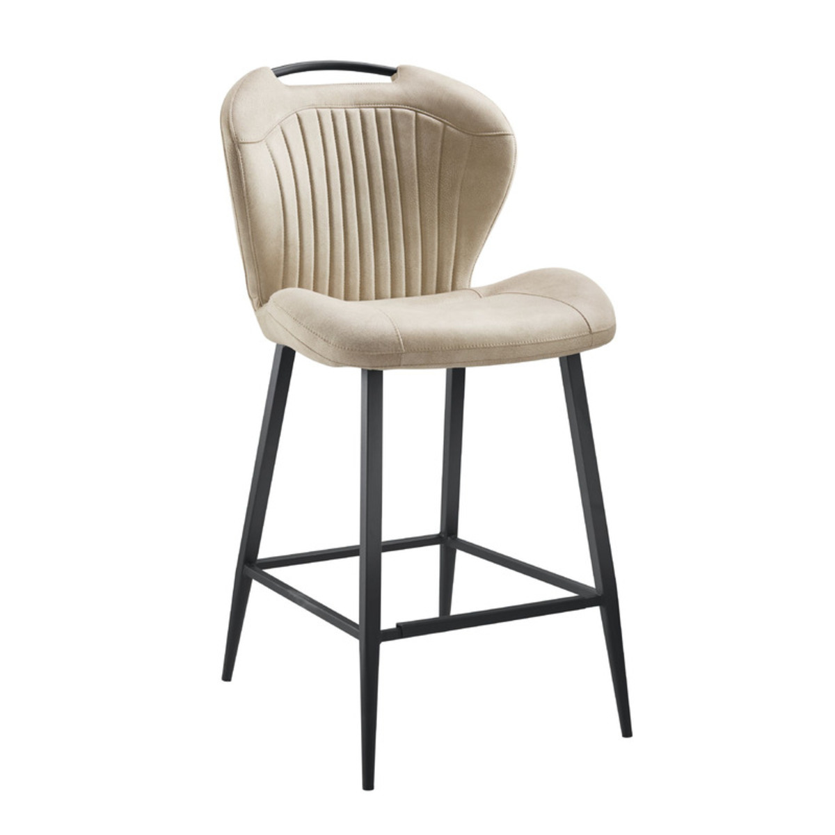 Barkruk Tubac - Armleuning - Beige - Stof - Modern - Profijt Meubel