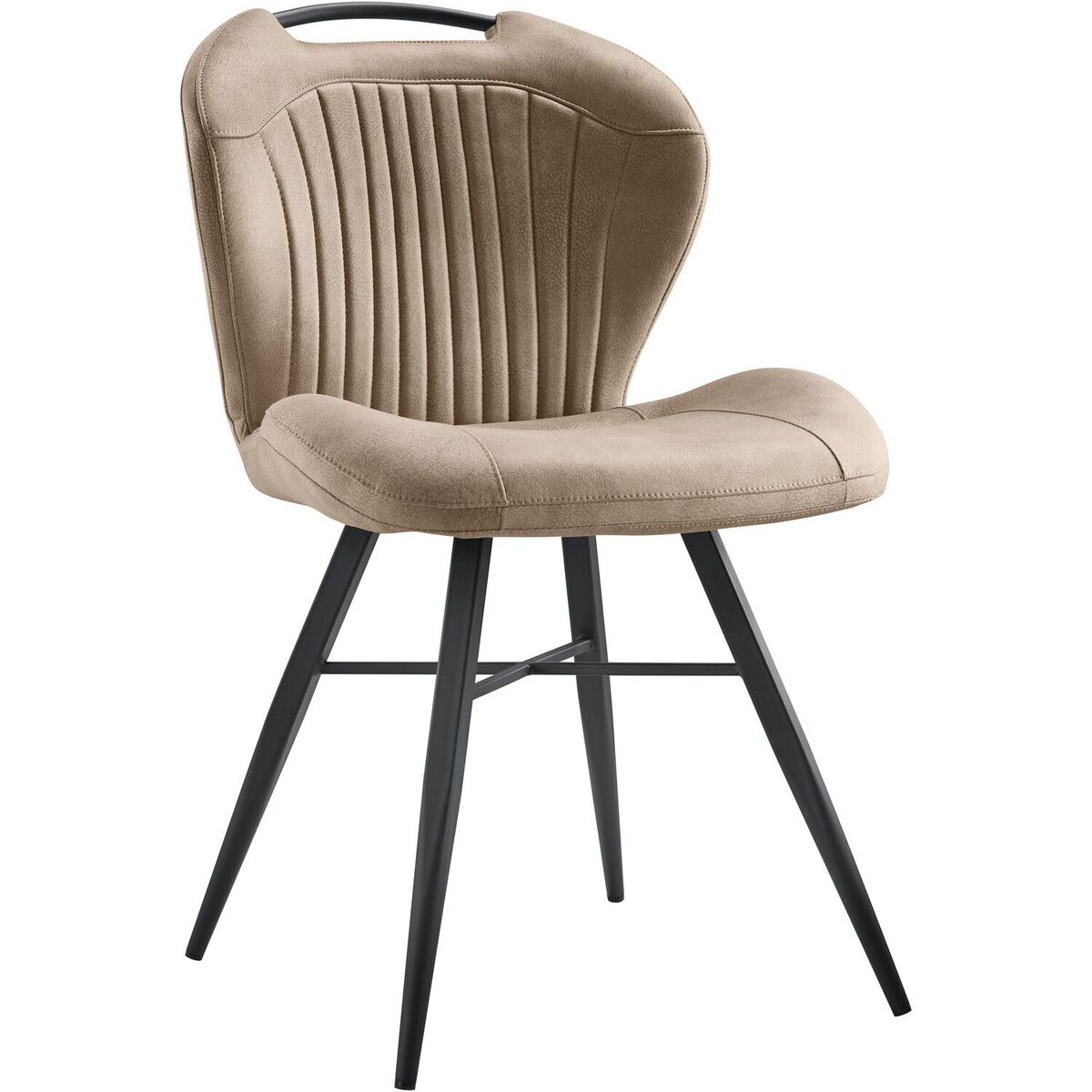 Eetkamerstoel Maleo - Zonder armleuning - Taupe - Stof - Modern - Profijt Meubel