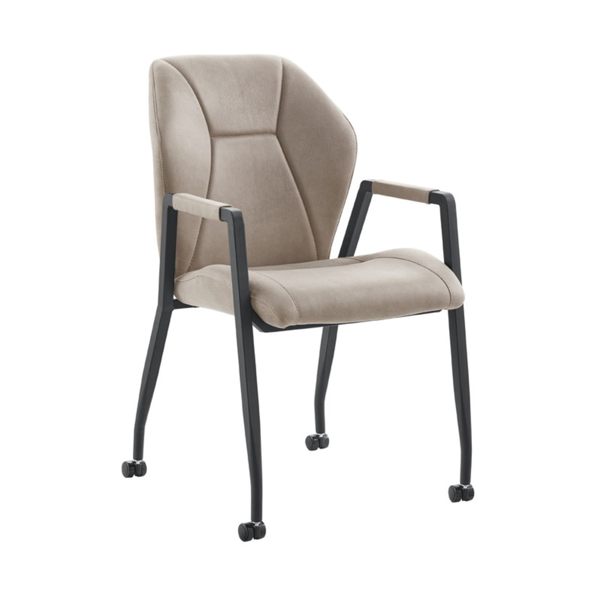 Fauteuil Morada - Wielen - Armleuning - Grijs - Stof - Modern - Profijt Meubel