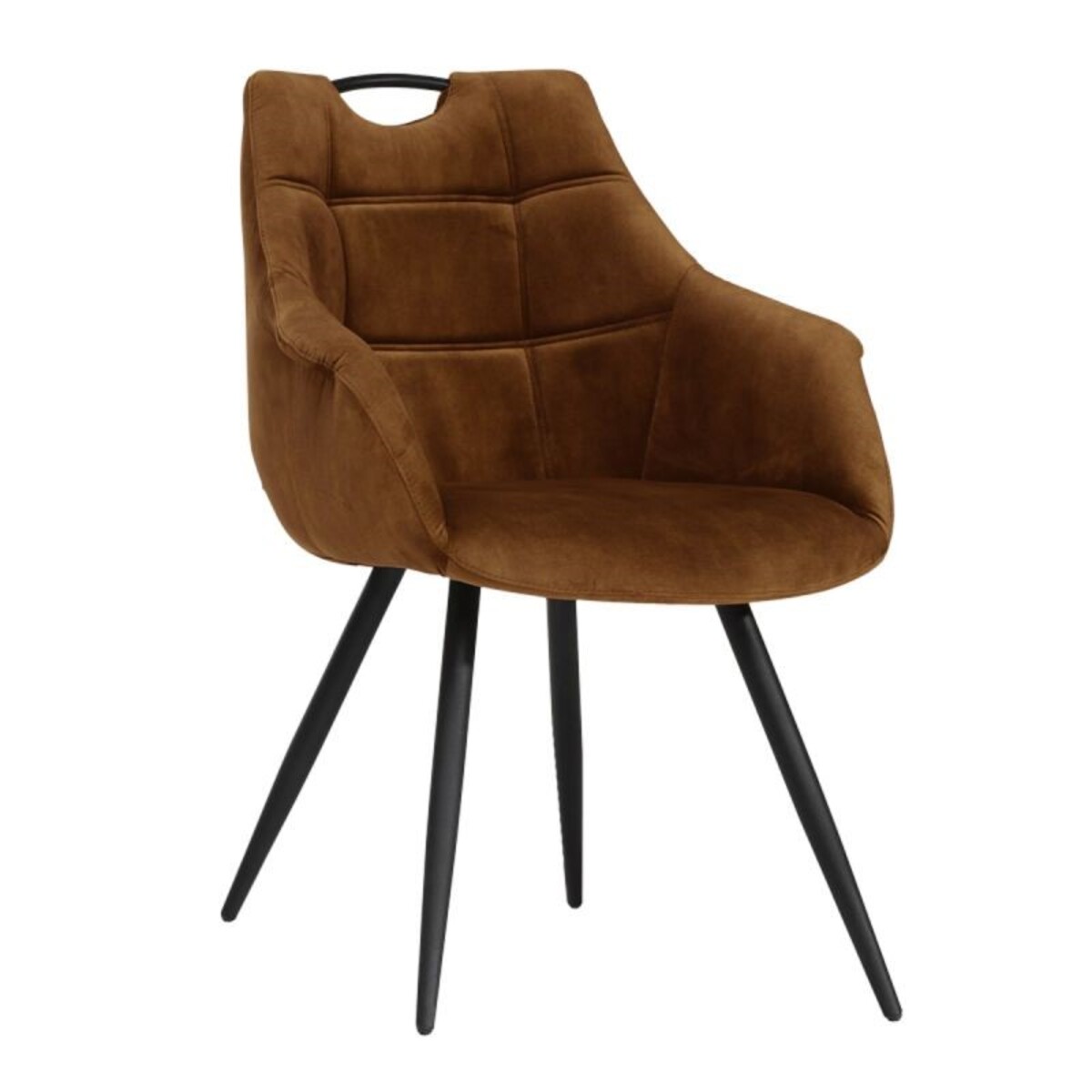 Eetkamerstoel Ayla Bruin Cognac - Stof - DOK 2 Cosy