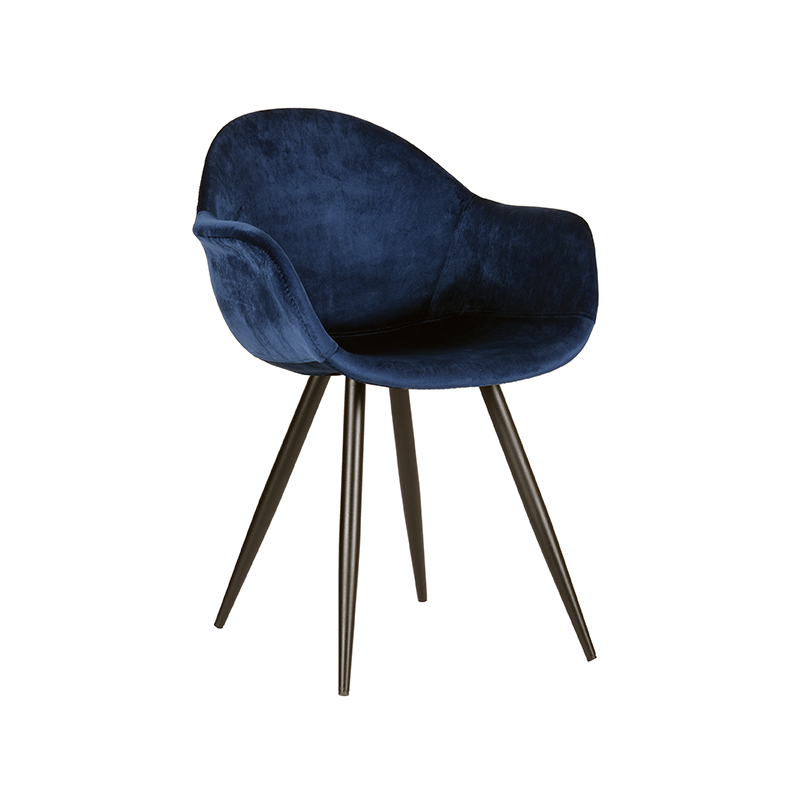 Eetkamerstoel Forli Blauw - Fluweel - LABEL51