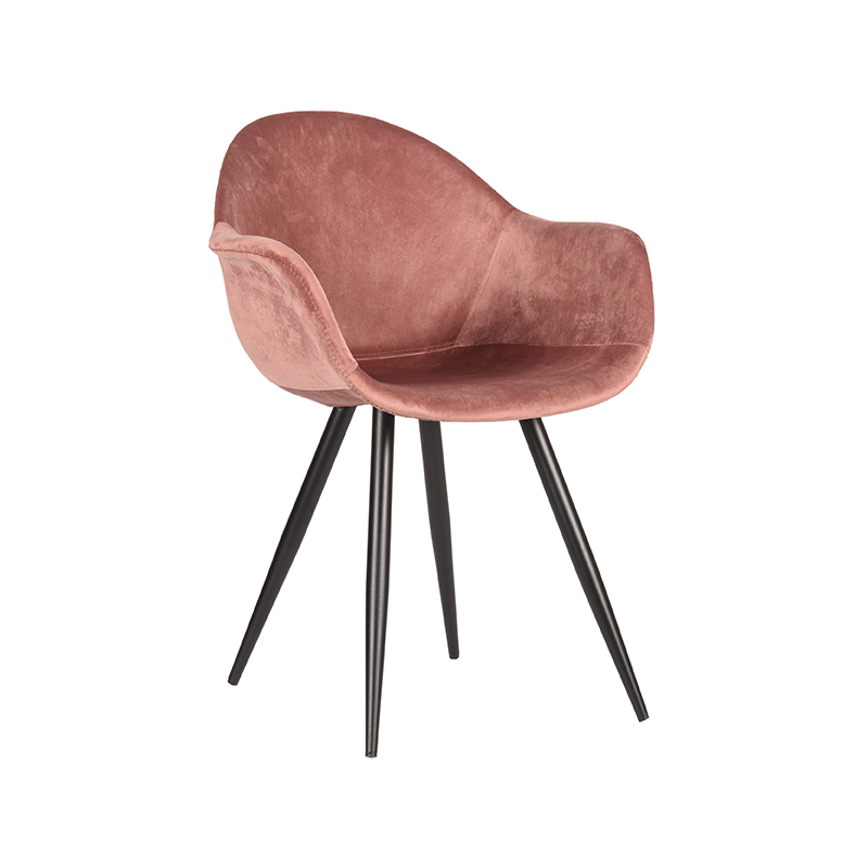 Eetkamerstoel Forli Roze - Fluweel - LABEL51