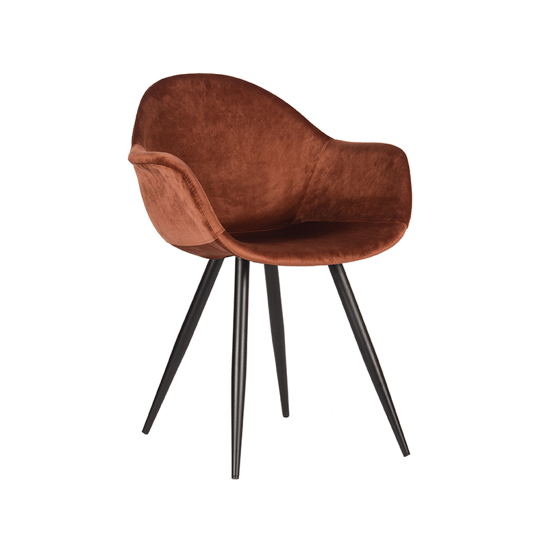 Eetkamerstoel Forli Bruin Rust - Fluweel - LABEL51