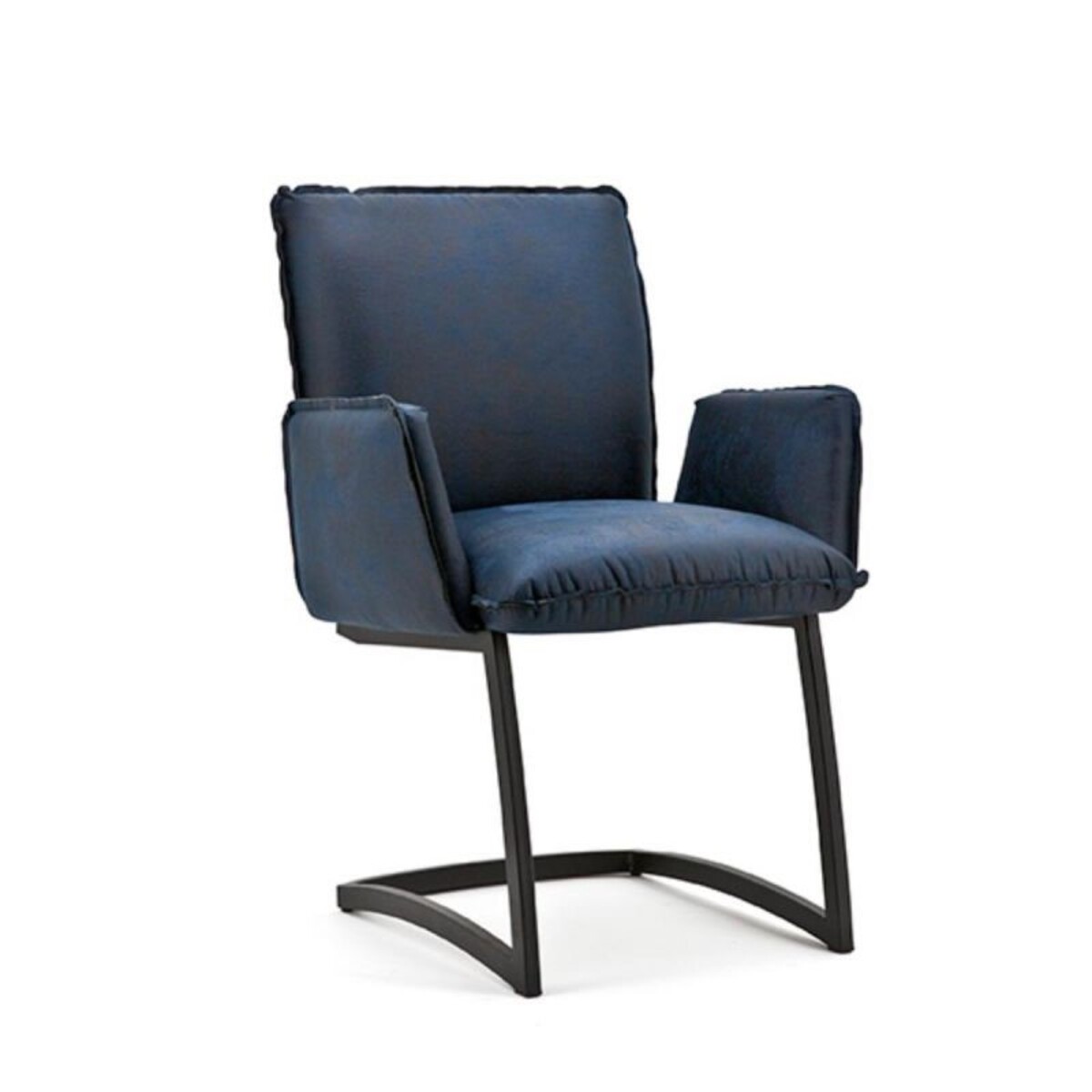 Eetkamerstoel Joel Blauw - Leder - Eleonora