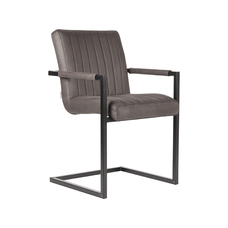 Eetkamerstoel Milo Grijs Antraciet - Microfiber - LABEL51