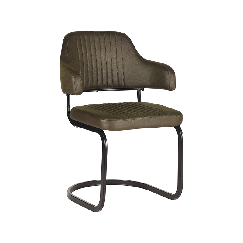 Eetkamerstoel Otta Groen Army green - Microfiber - LABEL51