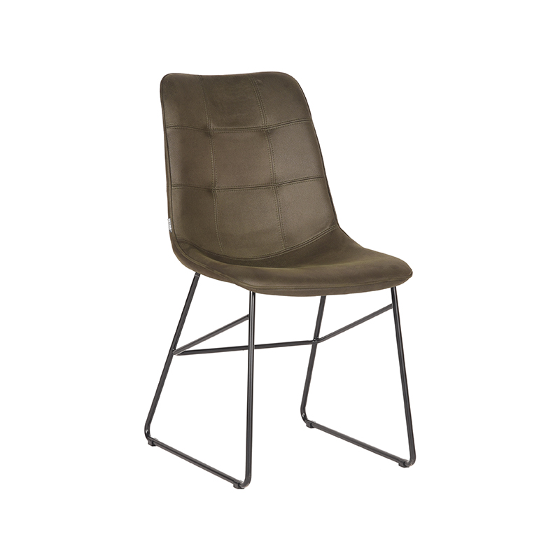 Eetkamerstoel Slim Groen Army green - Microfiber - LABEL51