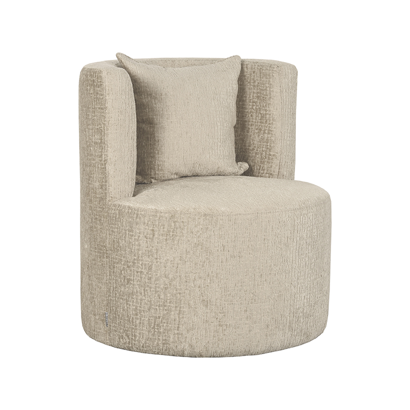 Fauteuil Evy Crème Beige - Fluweel - LABEL51