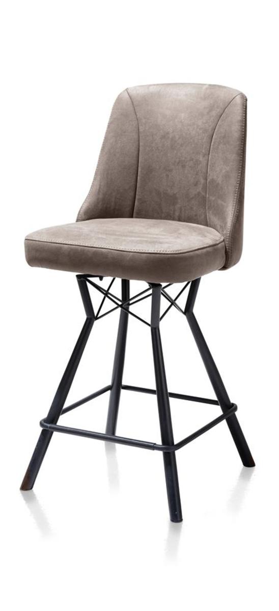 Barkruk Eefje Bruin Taupe - Microfiber - Happy at Home