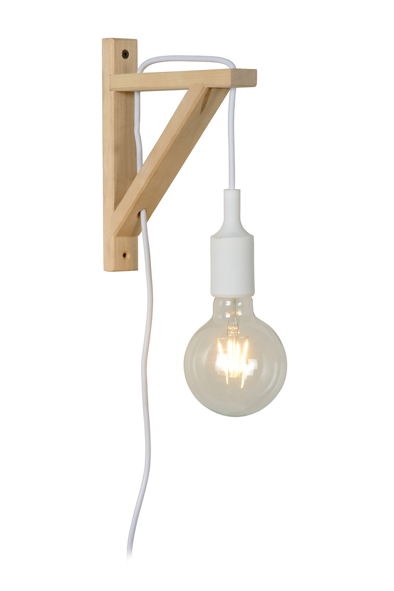 Wandlamp Wall Wit - Hout - Lucide