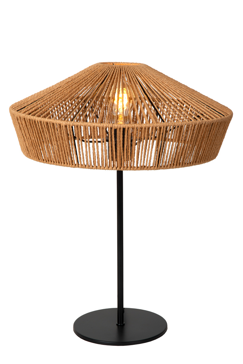 Tafellamp  Bruin  - Rotan - Lucide