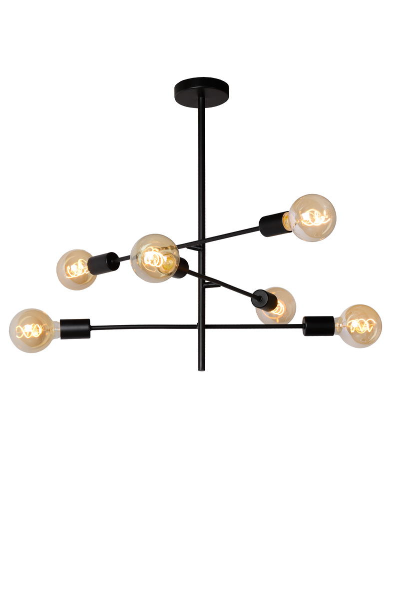 Plafonniere Lester Zwart - Metaal - Lucide