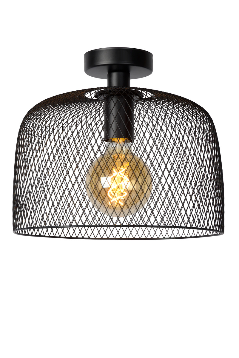 Plafonniere Mesh Zwart - Metaal - Lucide