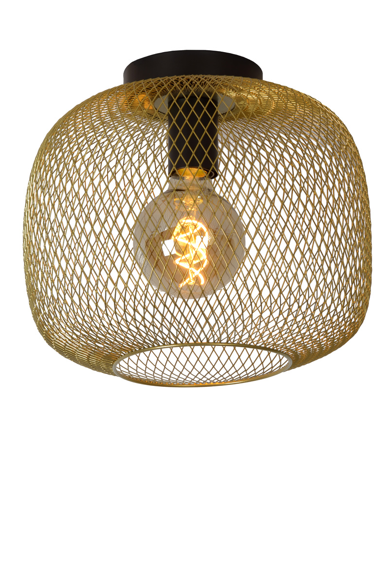 Plafonniere Mesh Geel Goud - Metaal - Lucide