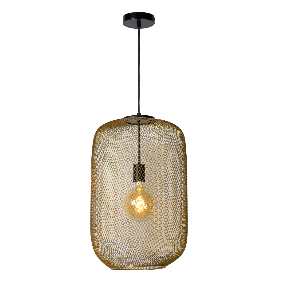 Hanglamp Mesh Geel Goud - Metaal - Lucide