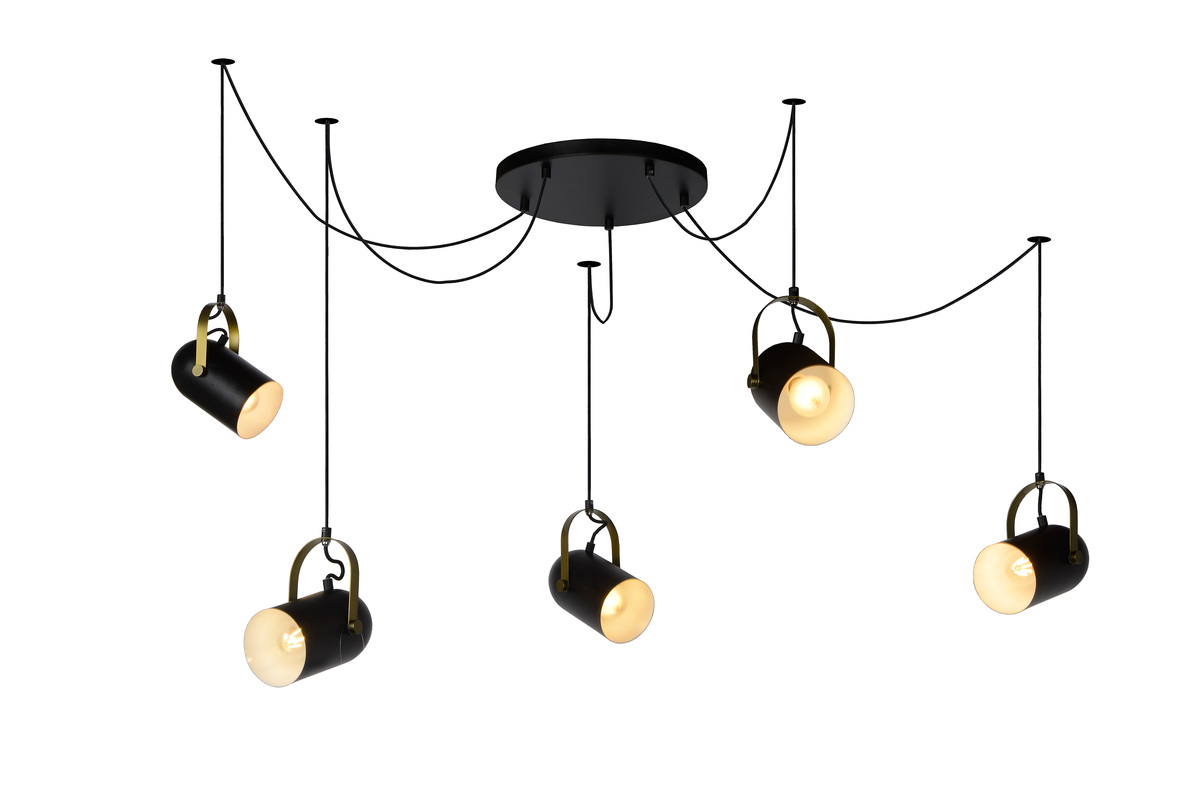 Hanglamp Swapp Zwart - Metaal - Lucide