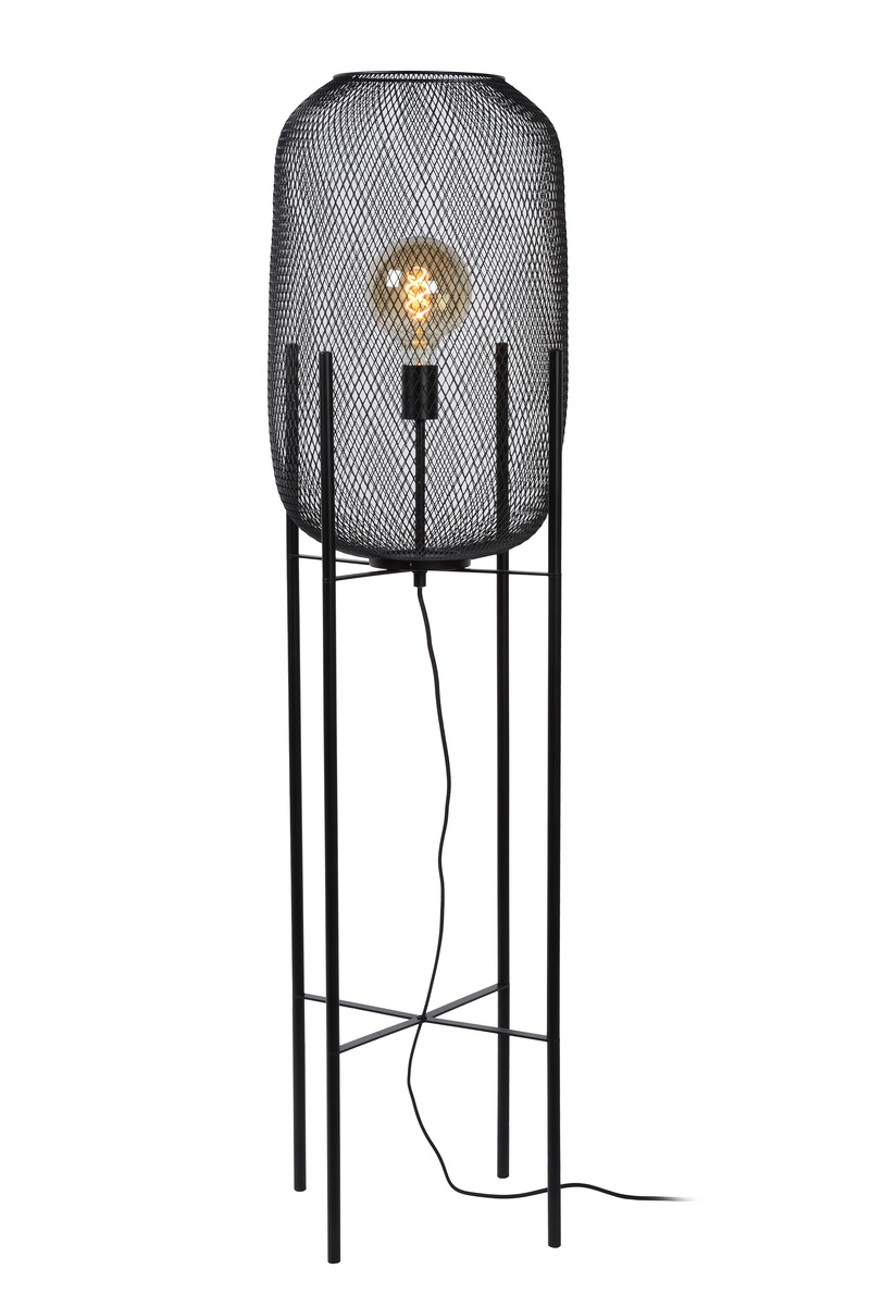 Vloerlamp Zwart - Metaal - Lucide
