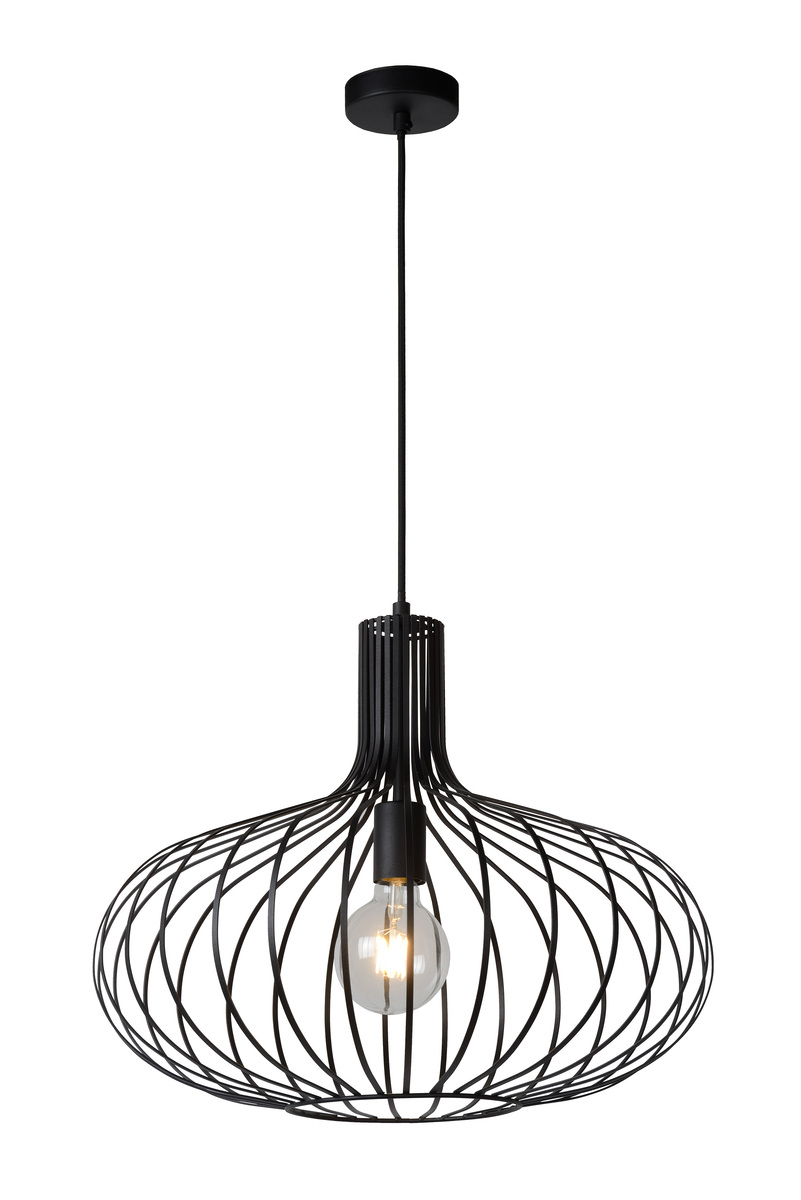 Hanglamp Manuela Zwart - Metaal - Lucide