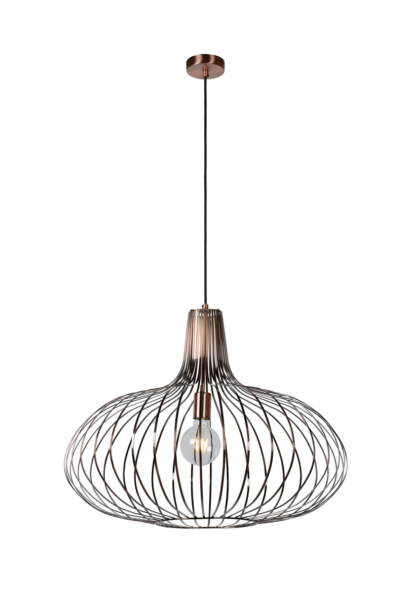 Hanglamp Manuela Zwart Koper - Metaal - Lucide
