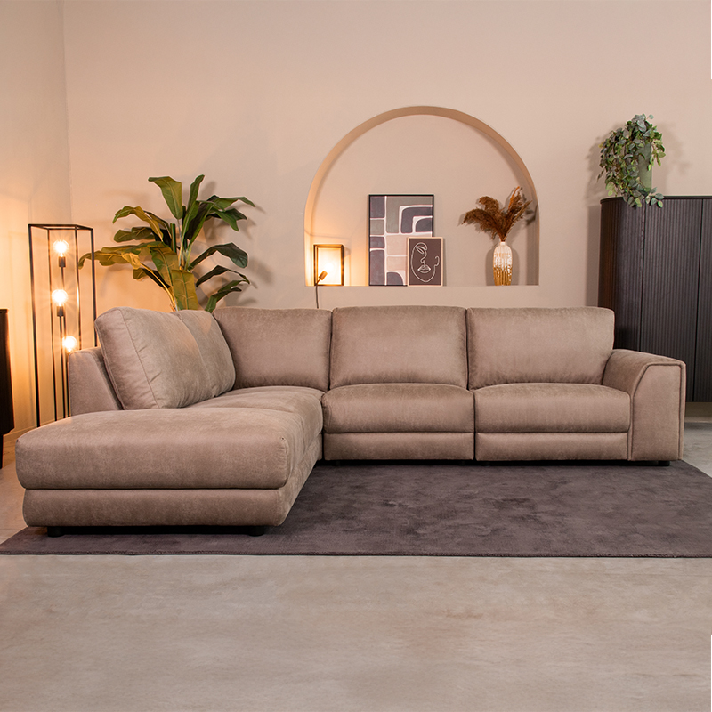Hoekbank Tivoli - Hoekbank - Taupe - Micro Suede - Design - LABEL51