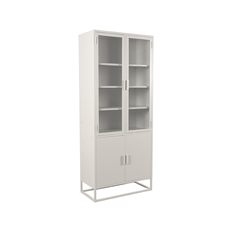 Vitrinekast Level Naturel Wit - Metaal - LABEL51
