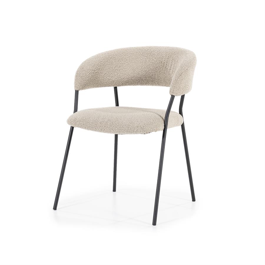 Eetkamerstoel Luka - Taupe - Boucle - Eleonora