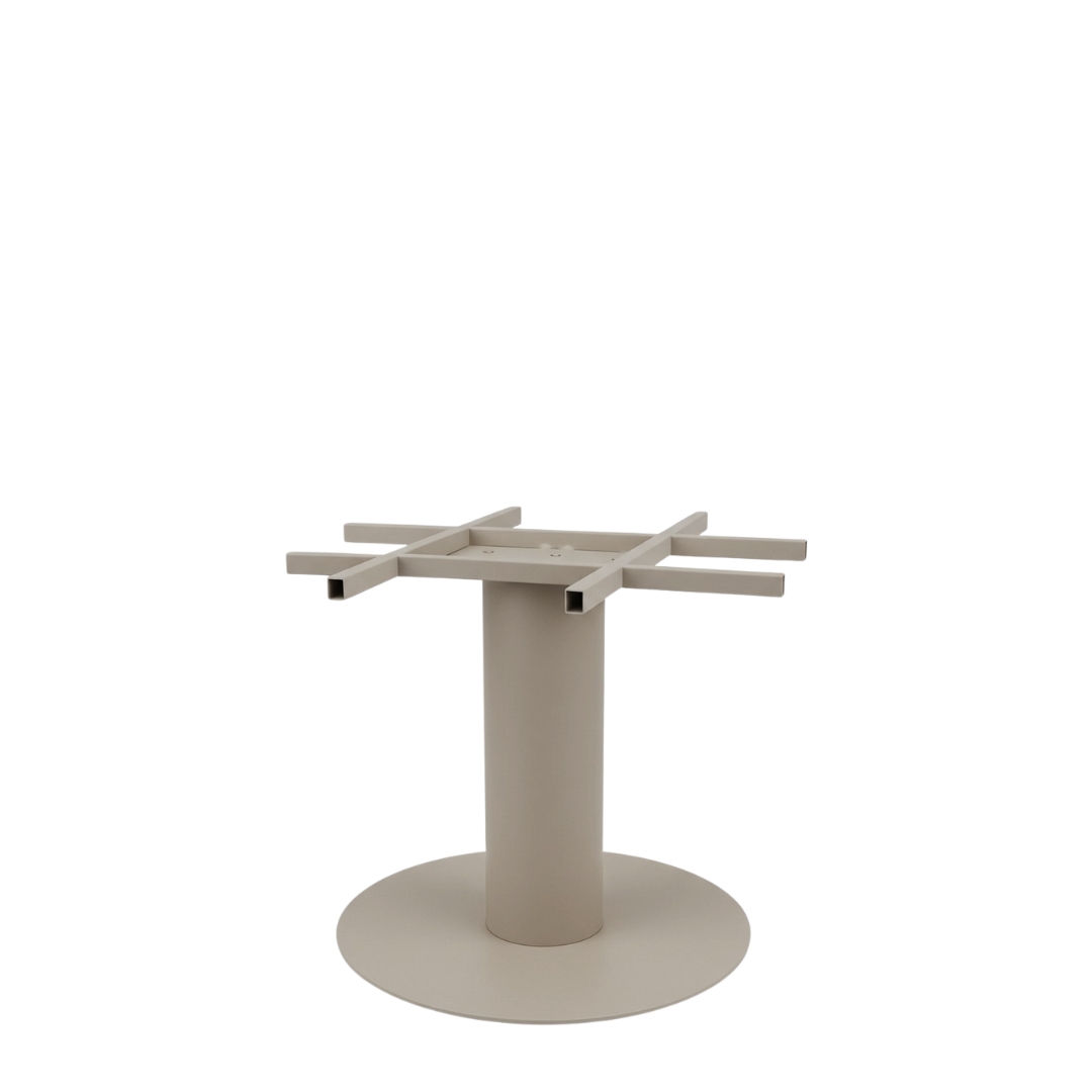 Eetkamertafel Tafelpoot Extra Stable - Taupe - Metaal - Japandi - LABEL51