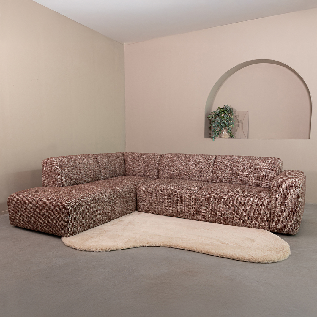 Hoekbank Verona - Cherry Chocolate - Geweven - LABEL51