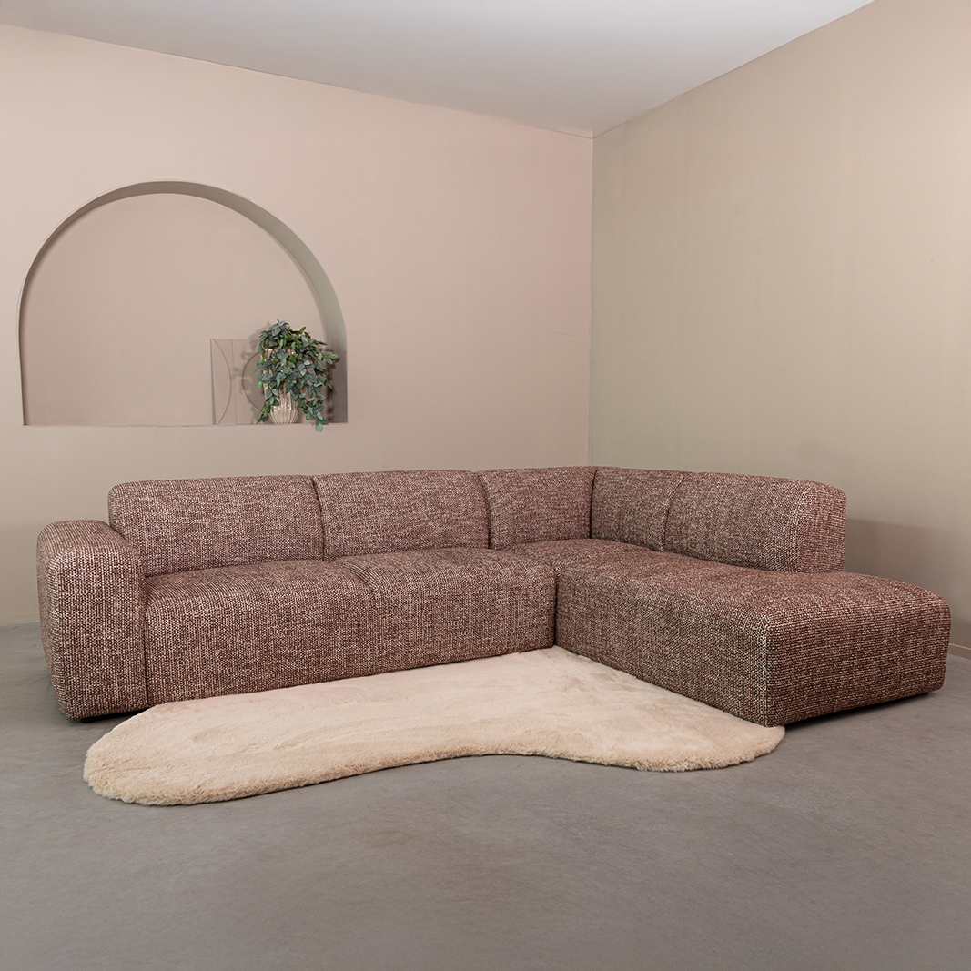 Hoekbank Verona - Cherry Chocolate - Geweven - LABEL51