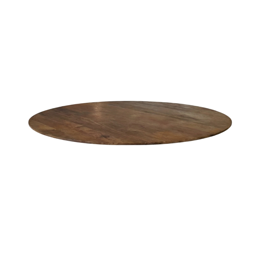 Eetkamertafel Tafelblad Rond - Nature Smooth - Mangohout - Industrieel - LABEL51