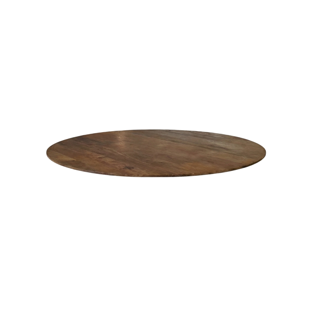 Eetkamertafel Tafelblad Rond - Nature Smooth - Mangohout - Industrieel - LABEL51