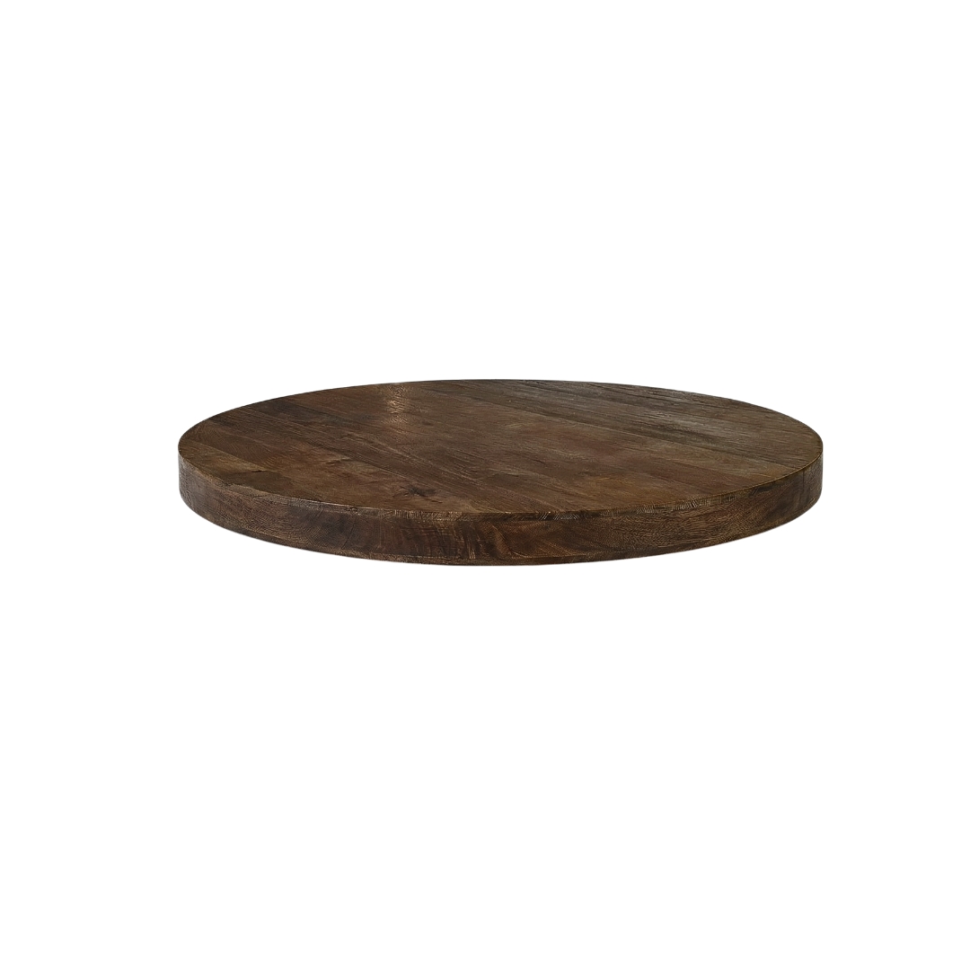 Eetkamertafel Tafelblad Rond - Espresso - Mangohout - LABEL51