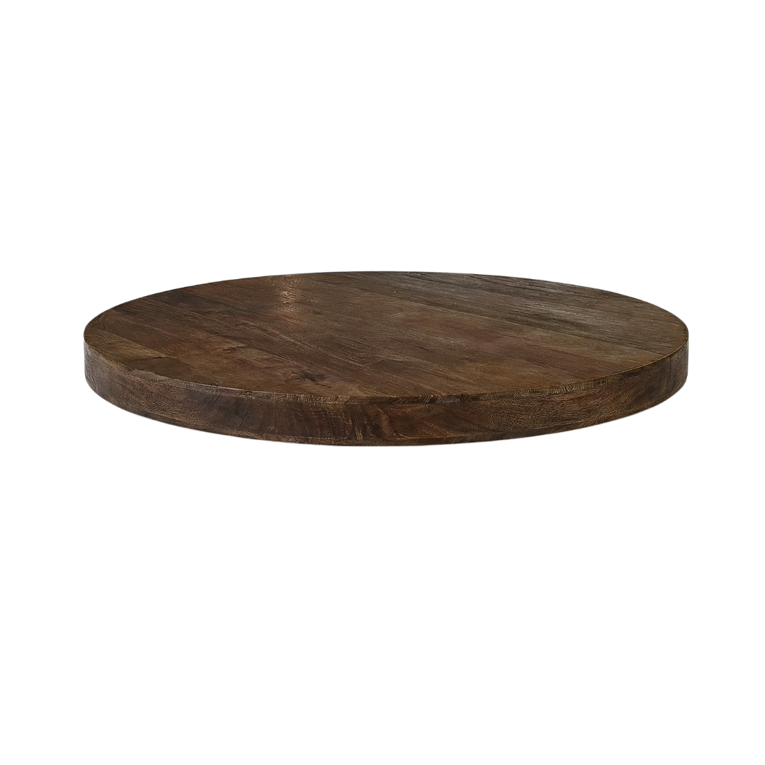 Eetkamertafel Tafelblad Rond - Espresso - Mangohout - LABEL51
