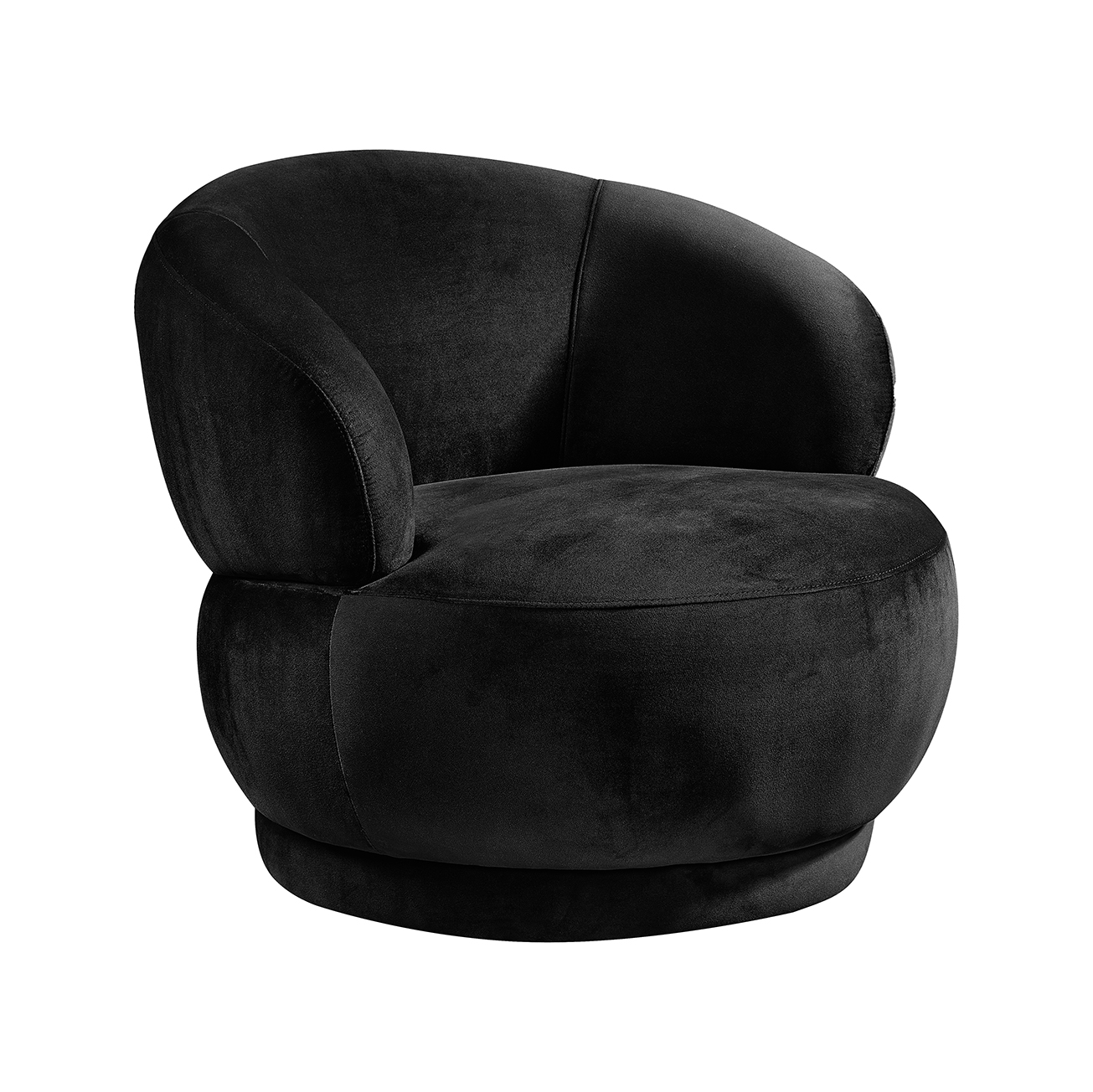 Fauteuil Lobby - Zonder armleuning - Zwart - Velvet - LABEL51