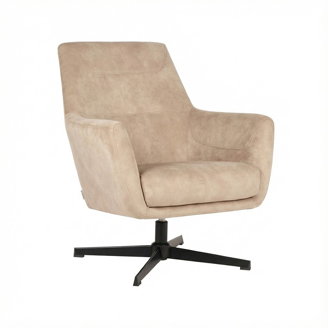 Fauteuil Toby - Naturel - Fluweel - Modern - LABEL51