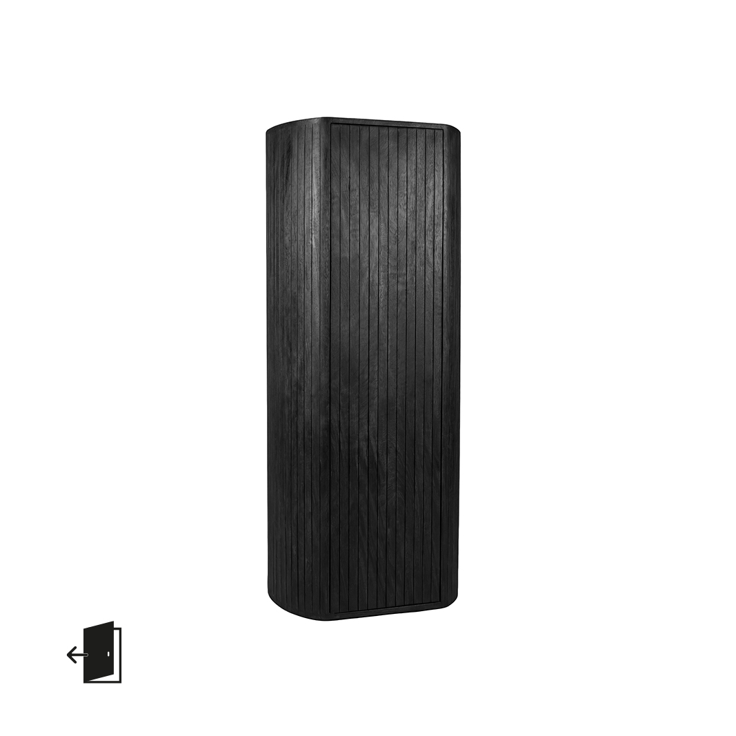 Bergkast Miya - Zwart - Mangohout - LABEL51