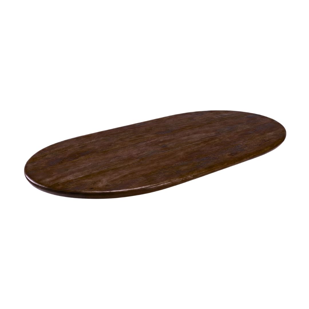 Eetkamertafel Tafelblad Halve Cirkel - Espresso - Mangohout - LABEL51