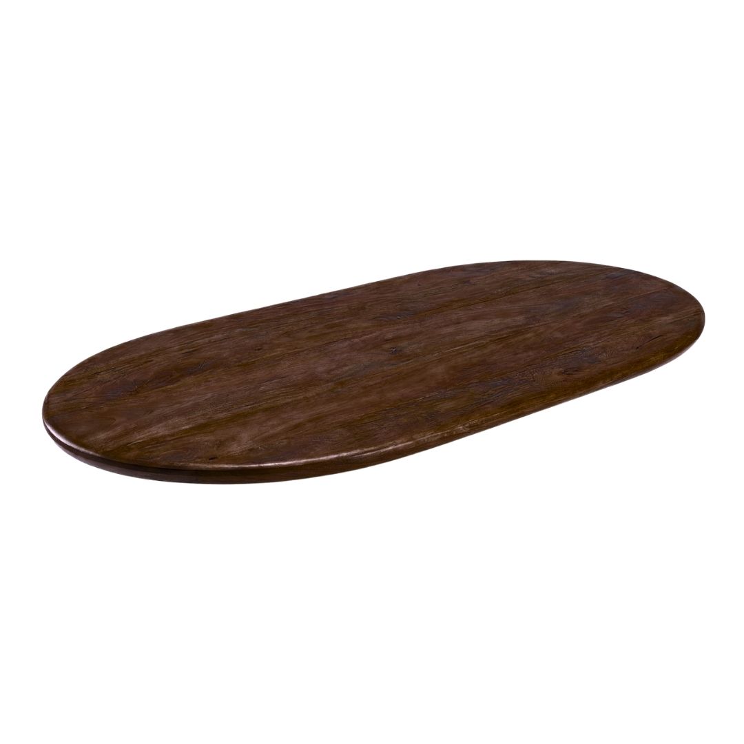 Eetkamertafel Tafelblad Halve Cirkel - Espresso - Mangohout - LABEL51