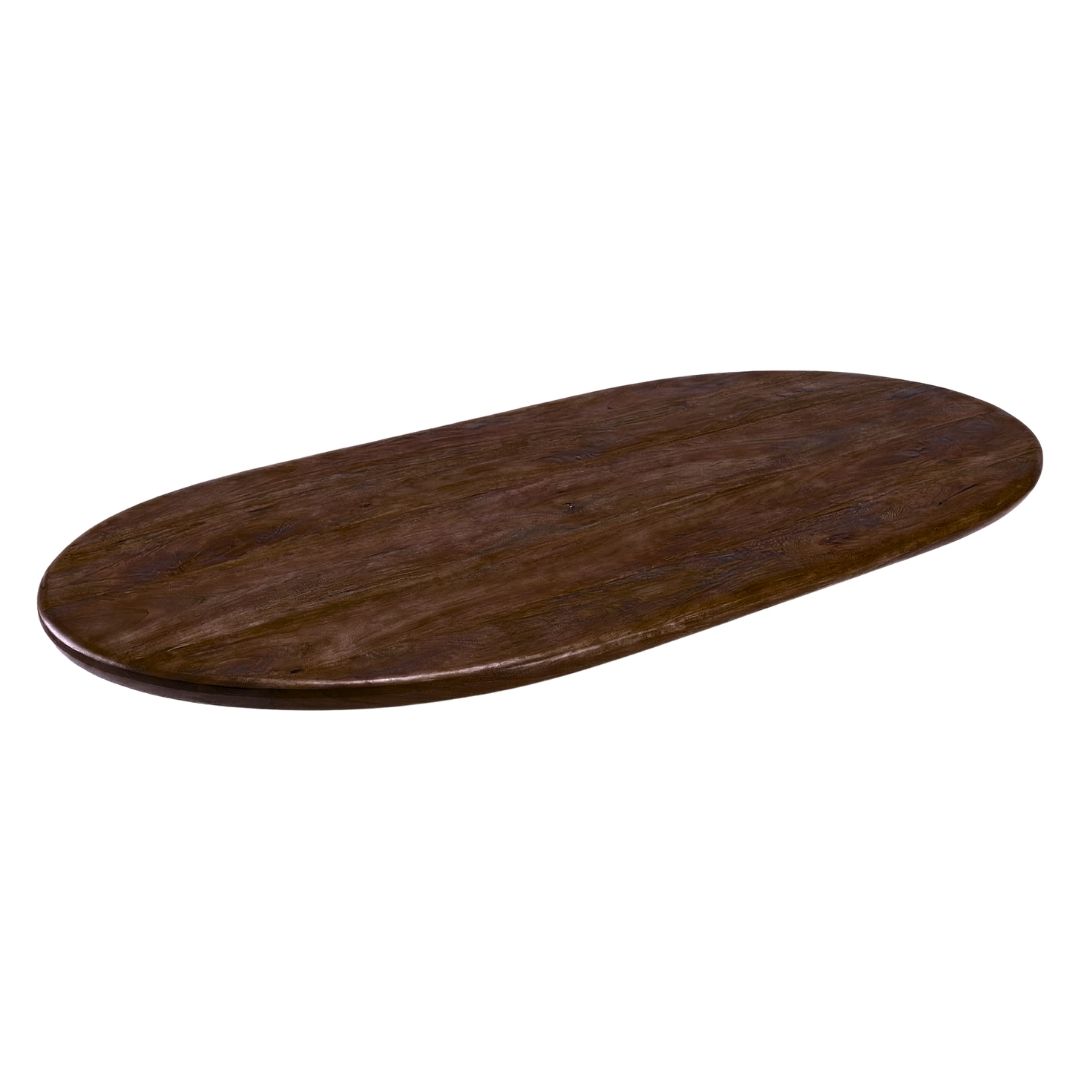 Eetkamertafel Tafelblad Halve Cirkel - Espresso - Mangohout - LABEL51