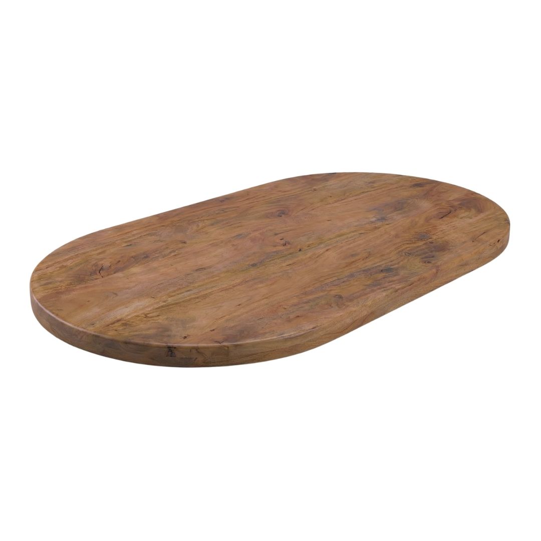 Eetkamertafel Tafelblad Halve Cirkel - Nature Smooth - Mangohout - LABEL51