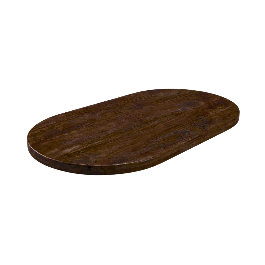 Eetkamertafel Tafelblad Halve Cirkel - Espresso - - LABEL51