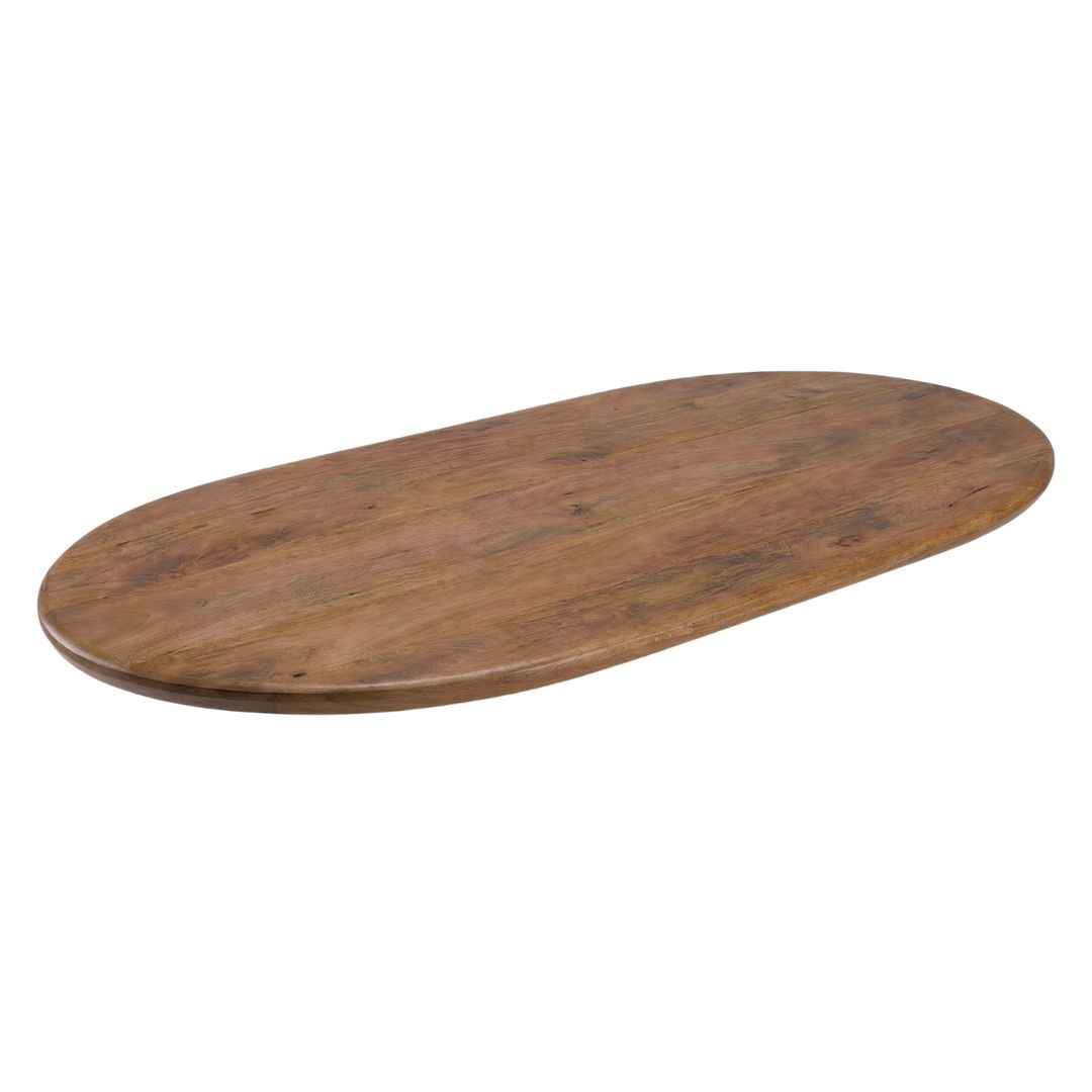 Eetkamertafel Tafelblad Halve Cirkel - Nature Smooth - Mangohout - LABEL51