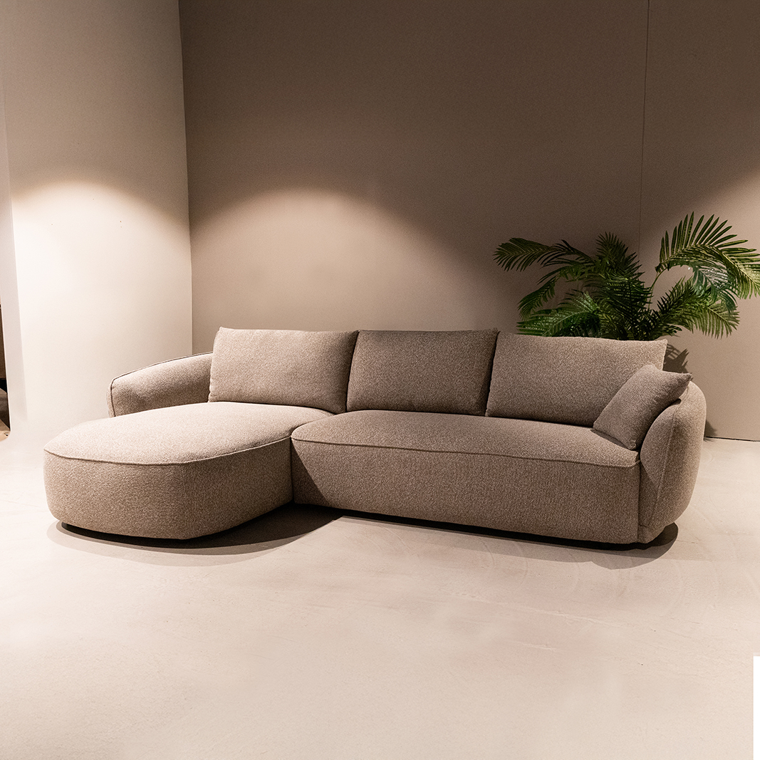 Hoekbank Diego - Mushroom - Boucle - DOK 2 Exclusive