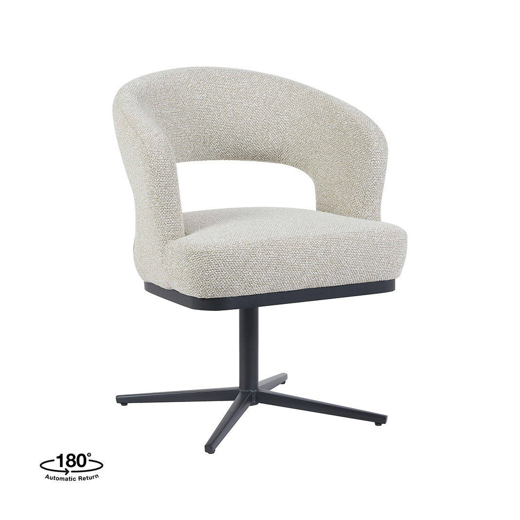 Eetkamerstoel Monaco - Zonder armleuning - Naturel Beige - Boucle - LABEL51