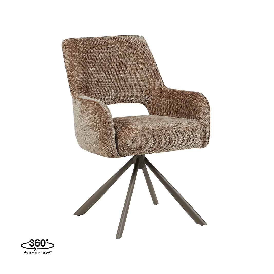 Eetkamerstoel Bergerac - Taupe - Haga - LABEL51